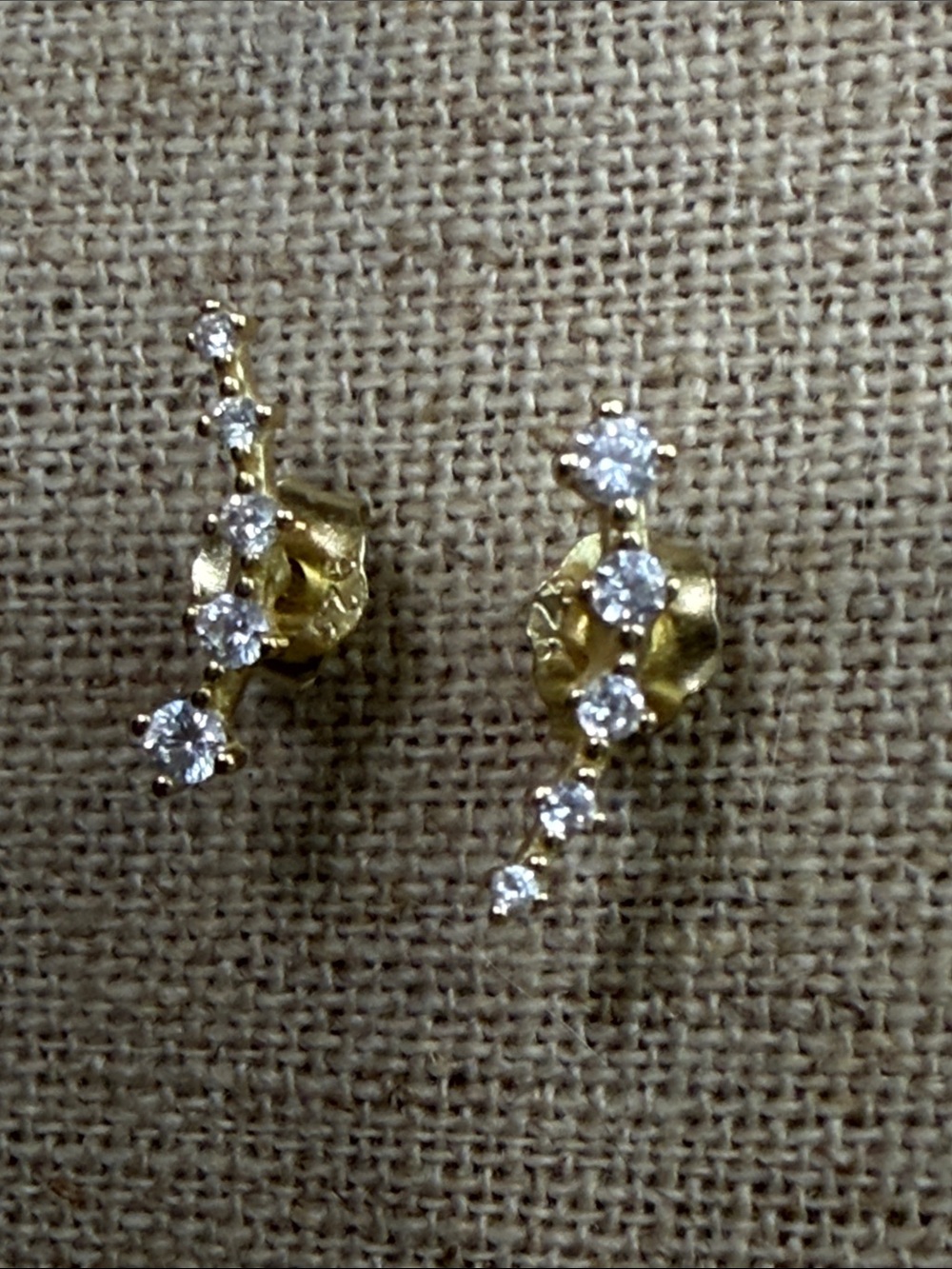 Gold and Crystal Drop Earrings - Elegant Women Jewelry sterling 925